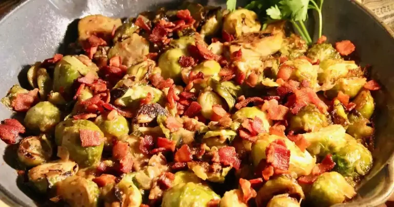 Foto da receita de Brócolis de Bruxelas Gratinado com Queijo e Bacon