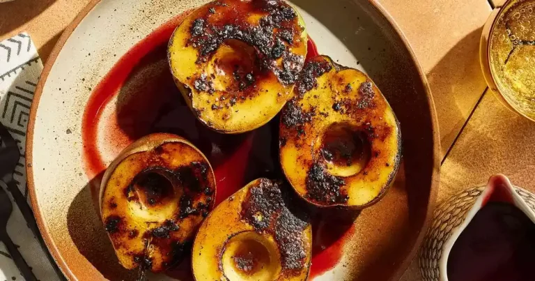 Foto da receita de Pêras Temperadas Grelhadas com Molho Defumado de Baunilha e Cereja