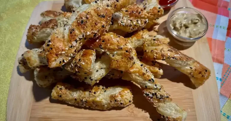 Foto da receita de Tranças de Massa Folhada Salgada com Parmesão e Temperos Variados