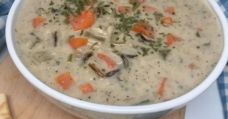 Foto da receita de Sopa Cremosa de Frango com Alho-Poró e Arroz Selvagem